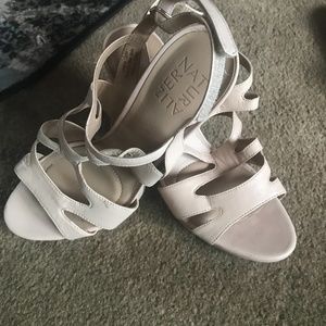 cream strappy sandals